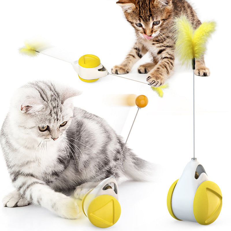 Interactive Cat Toys Catnip Ball Toy,Cat Toys Chaser for Indoor Cats,Cat Balance Swing Car Toy,360 Degree Self Rotating Ball Car Toy