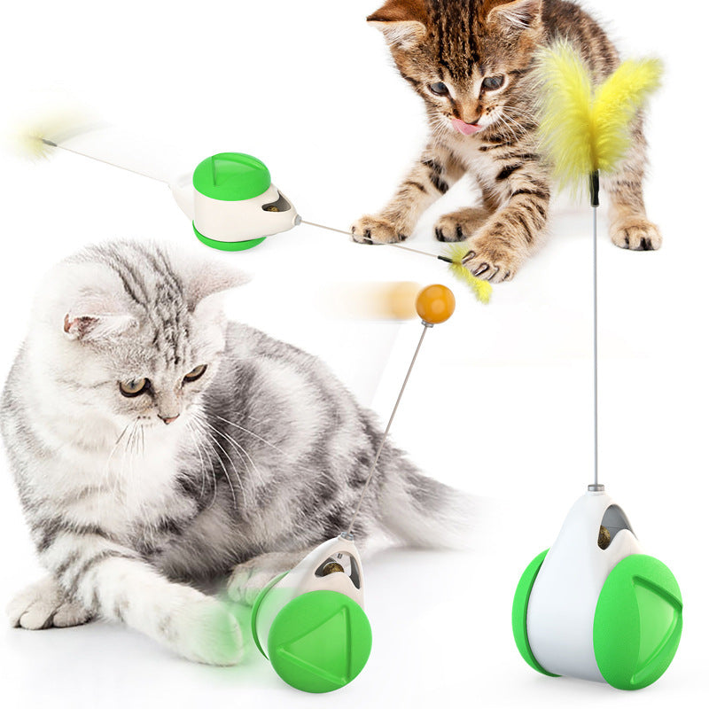 Interactive Cat Toys Catnip Ball Toy,Cat Toys Chaser for Indoor Cats,Cat Balance Swing Car Toy,360 Degree Self Rotating Ball Car Toy